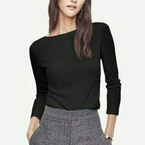 Ann Taylor- Navy Blue Boatneck Sweater